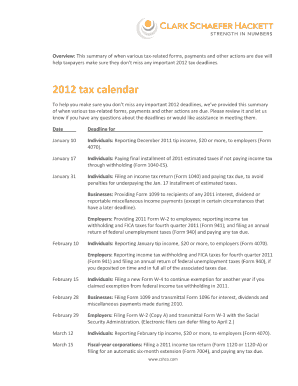 Calendar 2012 september - the tax professional group important dates 2012 form