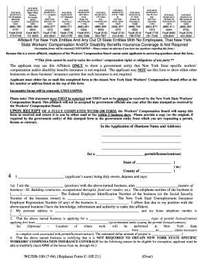 NYS WC/DB-100 Affidavit Form