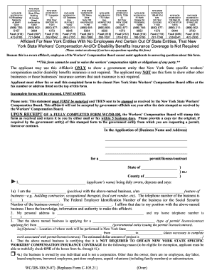 NYS WC/DB-100 Affidavit Form