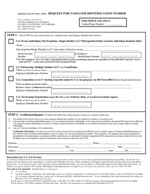 Substitute Form W-9