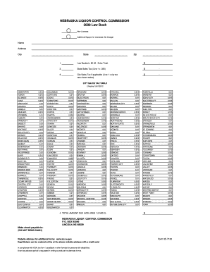 Nebraska Liquor Control Commission Law Book Order Form