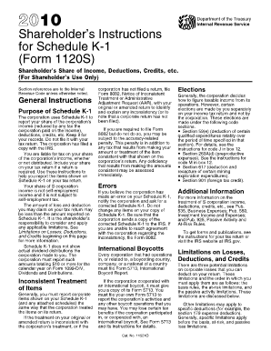 Instructions for Schedule K-1 (Form 1120S)