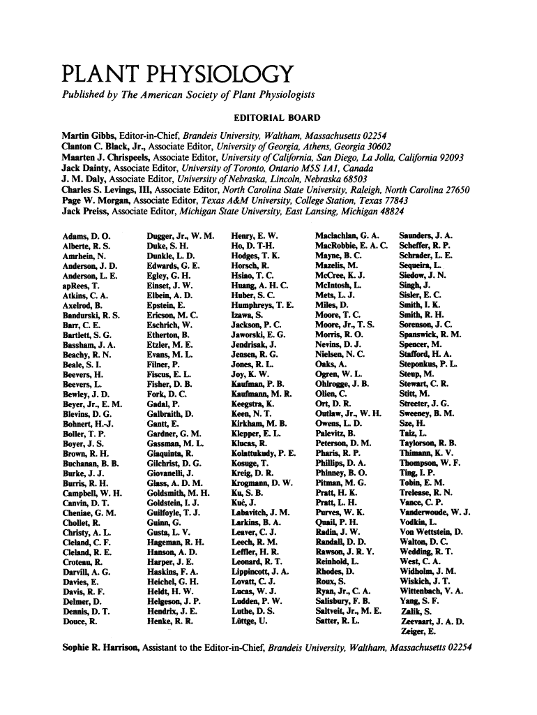 Published by The American Society of Plant Physiologists Preview on Page 1
