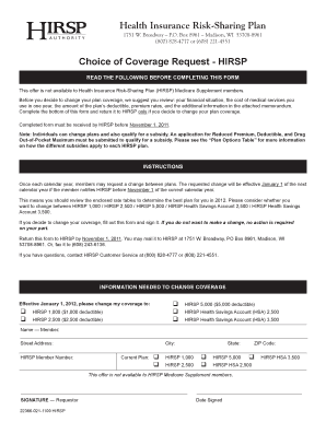 Health Insurance Risk-Sharing Plan Coverage Request