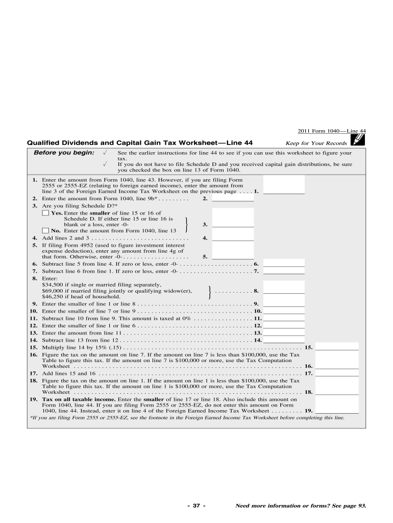 Qualified Dividends And Capital Gain Tax Worksheet 