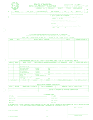 nc business personal property listing form