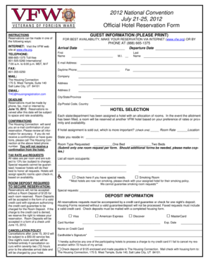 2012 National Convention Hotel Reservation Form