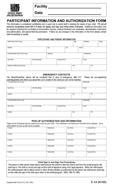 Participant Information and Authorization Form