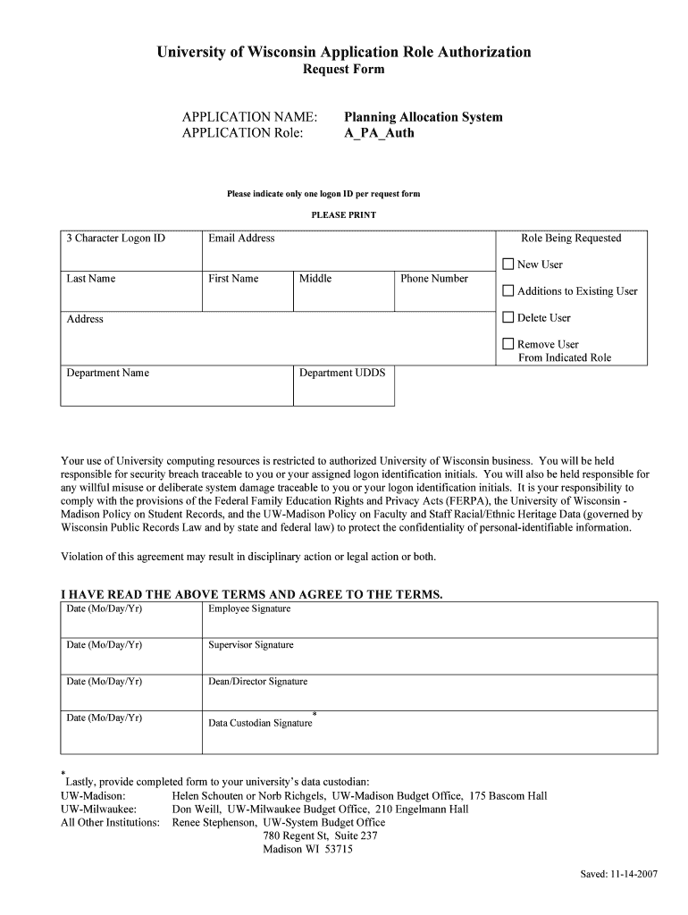 Fillable Online wisconsin Instructions for Completing University of