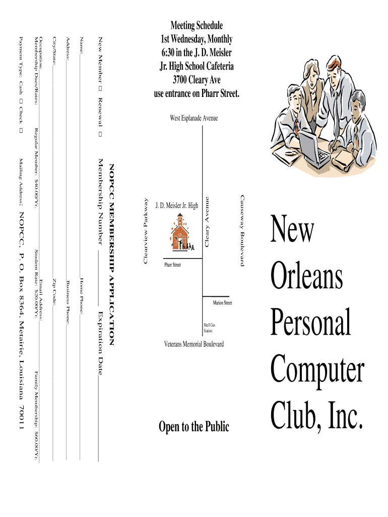 Membership App - New Orleans PC Club - nopc Preview on Page 1