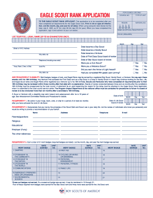 Eagle Scout Rank Application