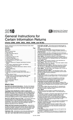 2010 General Instructions for Certain Information Returns