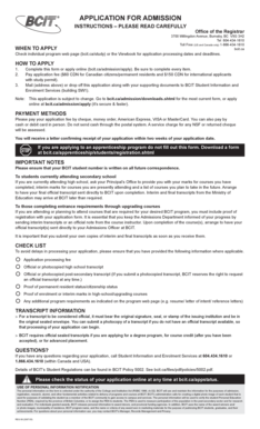 BCIT Application for Admission