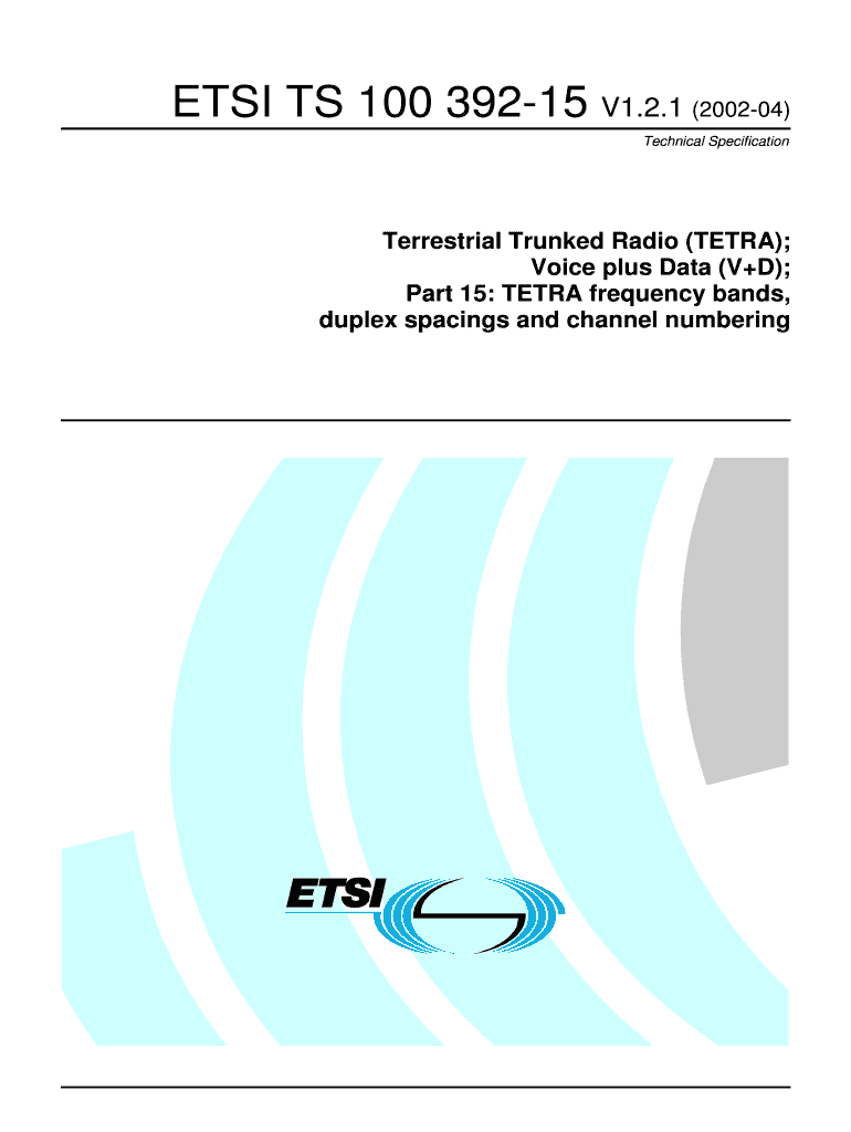 ETSI TS 100 392-15 V1 Preview on Page 1