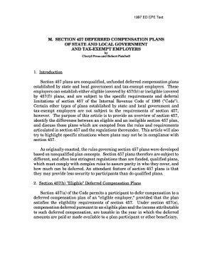 Section 457 Deferred Compensation Plans Guide