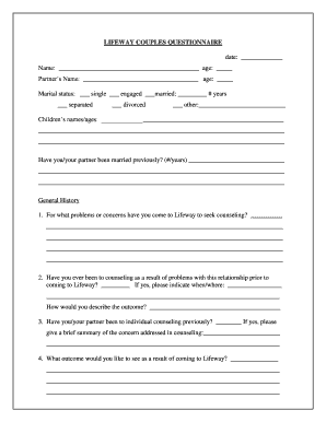 Lifeway Couples Questionnaire