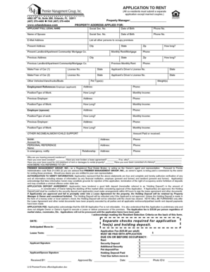 Florida Rental Application Form