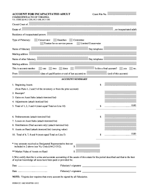 Fillable Online ACCOUNT FOR INCAPACITATED ADULT Fax Email Print - pdfFiller