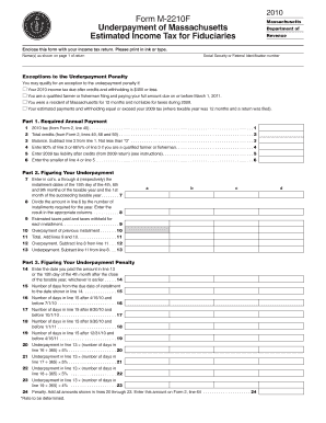 Massachusetts Form M-2210F