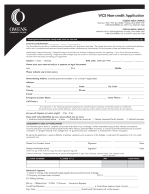 WCS Non-Credit Application