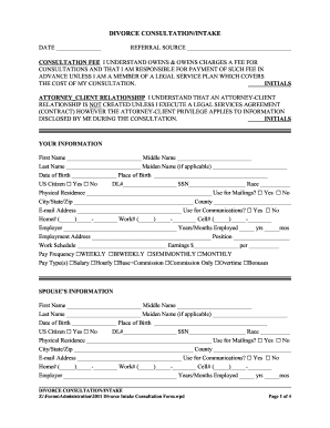 Divorce Intake Consultation Form
