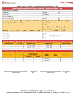 Home Energy Improvement Program Rebate Application