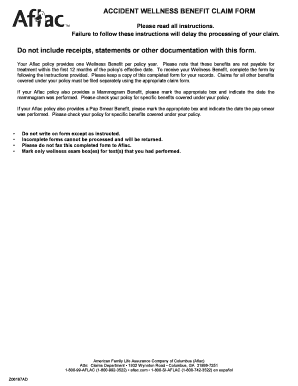 Aflac Accident Wellness Benefit Claim Form
