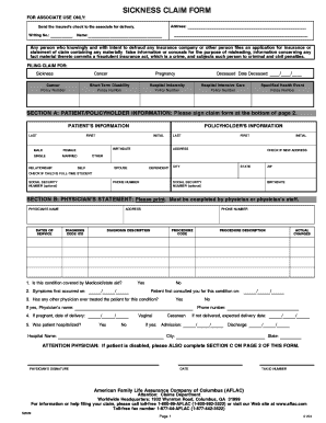 Sickness Claim Form