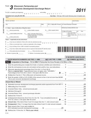 Wisconsin Partnership Economic Development Surcharge Return 2011