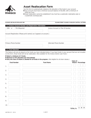 Asset Reallocation Form