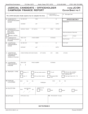 Texas Judicial Candidate Officeholder Form JC/OH