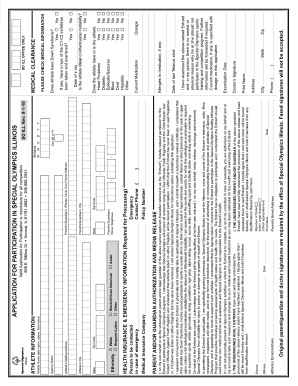 Special Olympics Illinois Participation Application