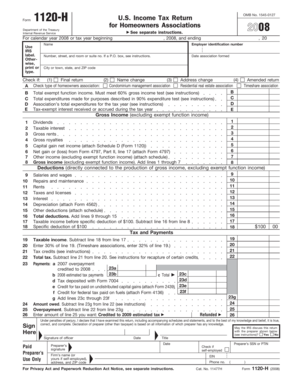 Form 1120-H US Income Tax Return for Homeowners Associations