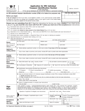IRS Form W-7 Application