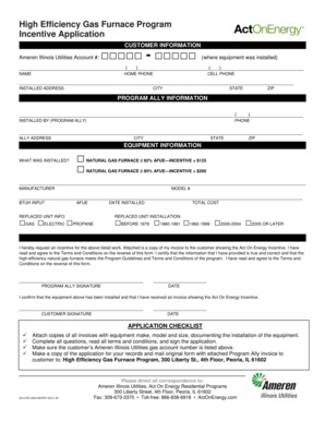 High Efficiency Gas Furnace Incentive Application