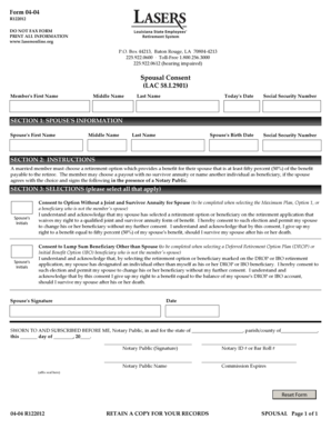 Spousal Consent Form 04-04