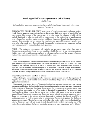 Working with Escrow Agreements (with Form) - files ali-aba