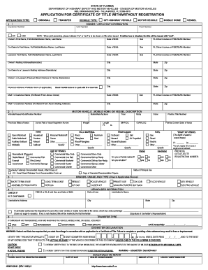 Florida Certificate of Title Application