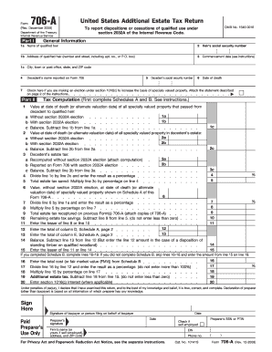 Form 706-A United States Additional Estate Tax Return