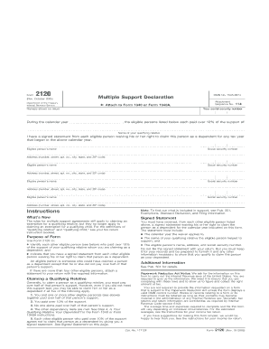 IRS Form 2120 Multiple Support Declaration
