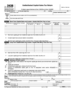 Form 2438 Undistributed Capital Gains Tax Return