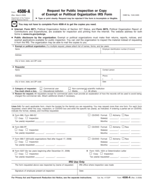 IRS Form 4506-A Request for Public Inspection or Copy