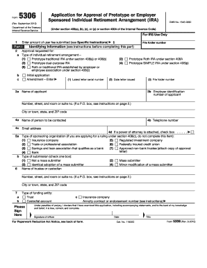 Form 5306 Prototype IRA Application