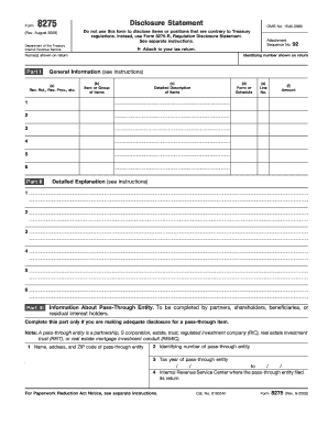 IRS Form 8275 Disclosure Statement