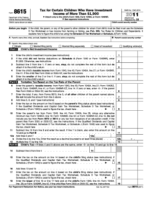 Form 8615 Income Tax for Children