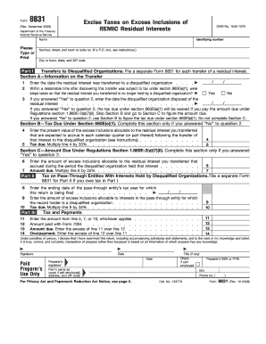 Form 8831 REMIC Residual Interests