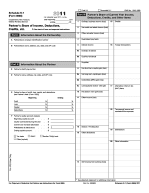 Schedule K-1 Form 8865 2011