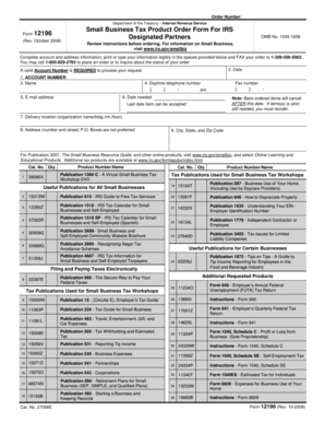 IRS Small Business Tax Product Order Form