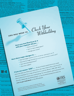 IRS W-4 Withholding Check