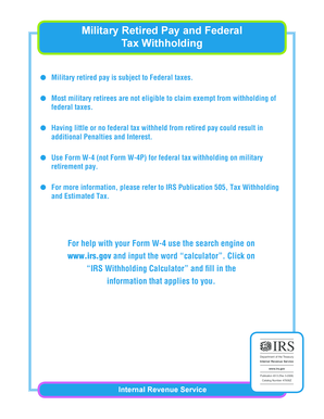 Military Retired Pay Federal Tax Withholding